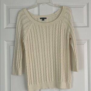 American Eagle Outfitters Ivory Cable Knit Sweater